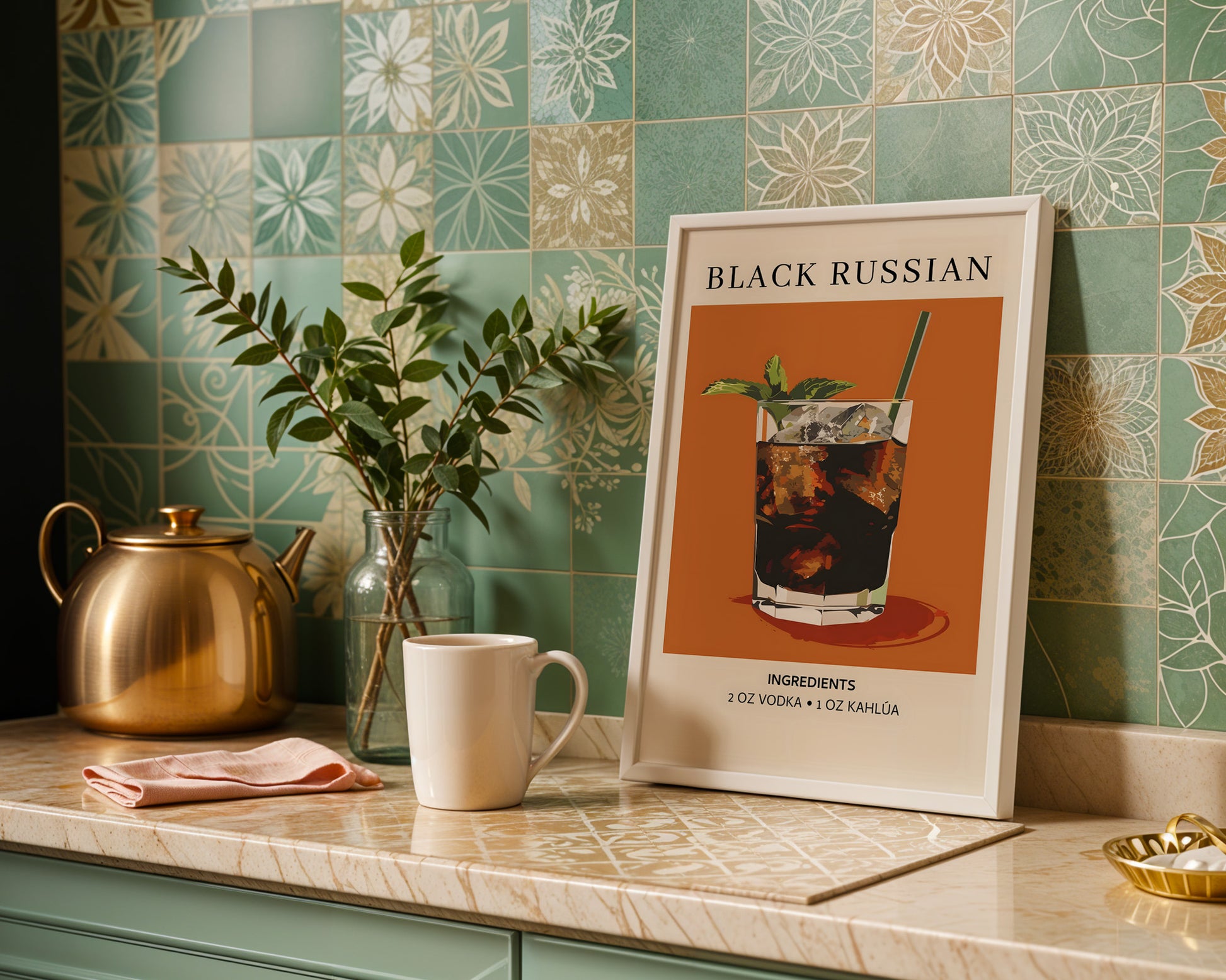 Black Russian Vintage Cocktail Poster - GroovyGrove