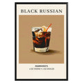 Black Russian Vintage Cocktail Poster - GroovyGrove