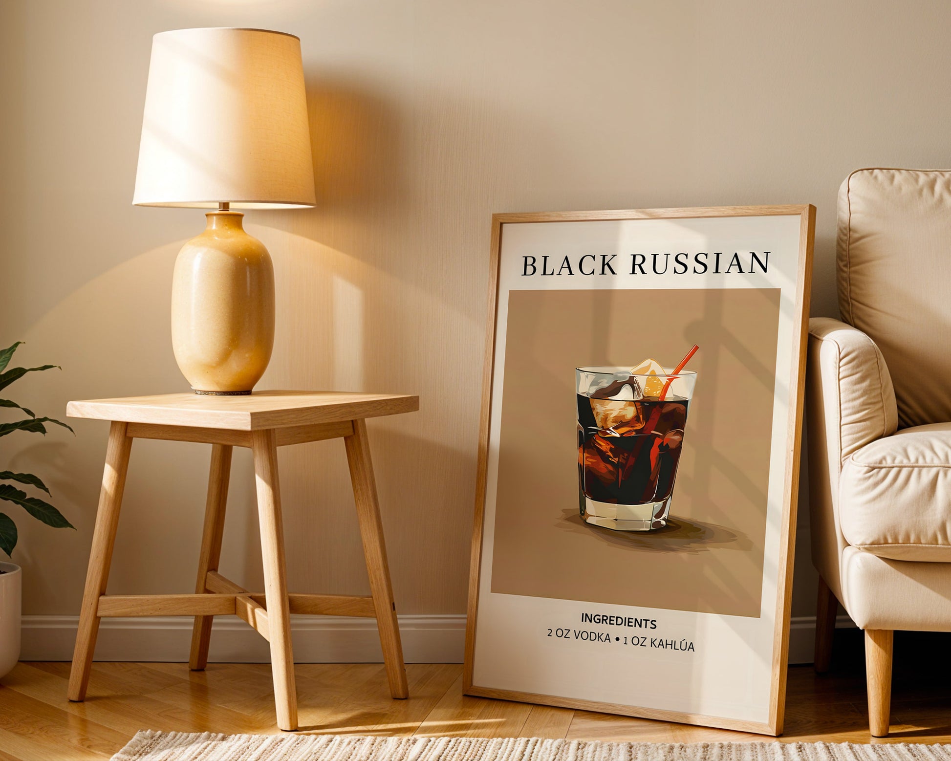 Black Russian Vintage Cocktail Poster - GroovyGrove