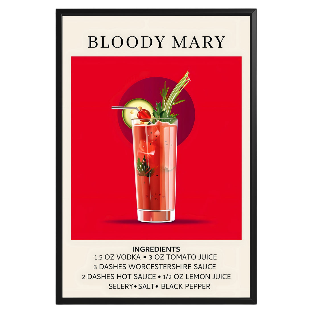 Bloody Mary Vintage Cocktail Poster - GroovyGrove