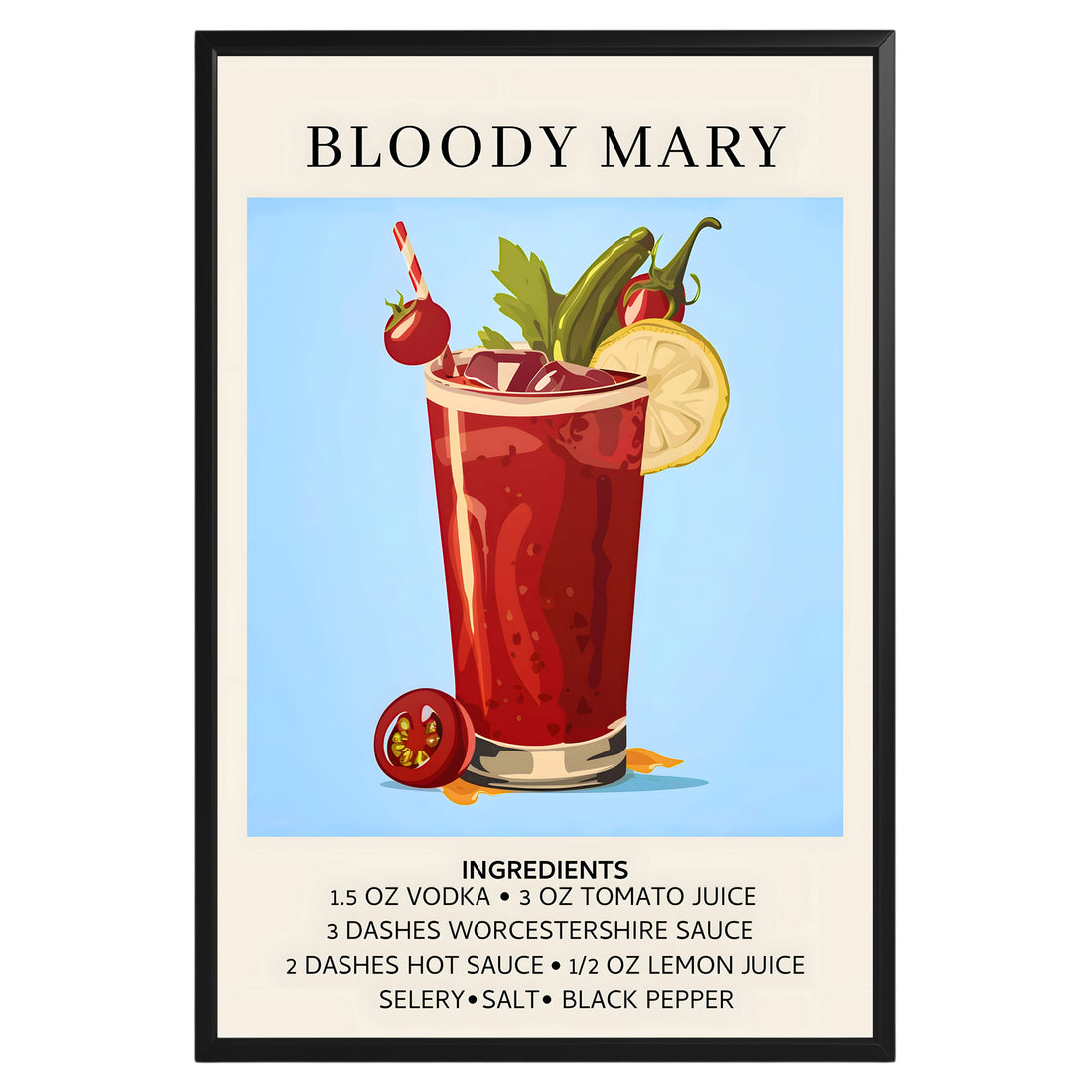 Bloody Mary Vintage Cocktail Poster - GroovyGrove