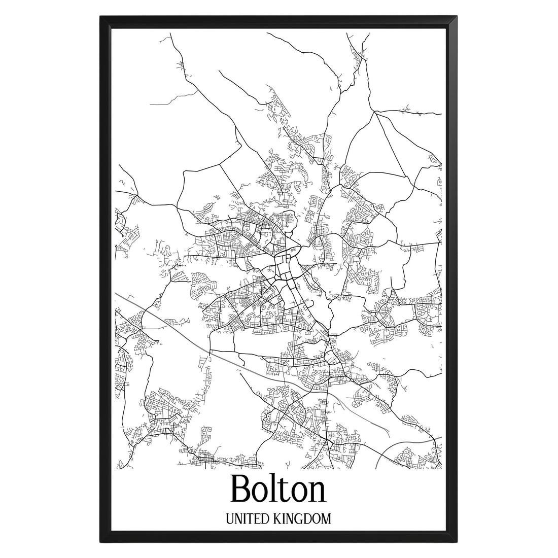 Bolton United Kingdom City Map Poster - GroovyGrove