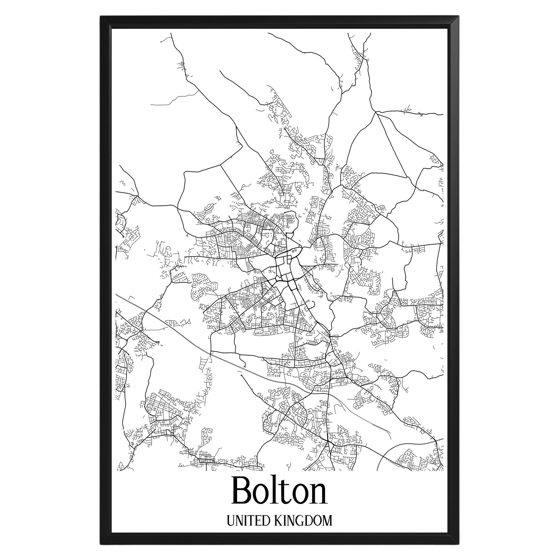 Bolton United Kingdom City Map Poster - GroovyGrove