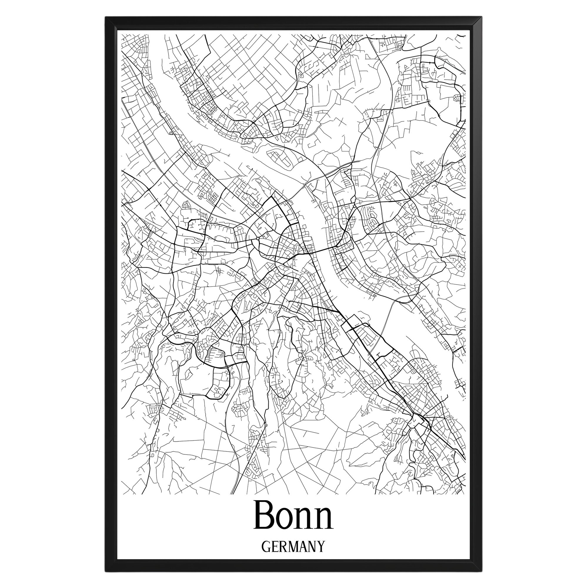 Bonn Germany City Map Poster - GroovyGrove