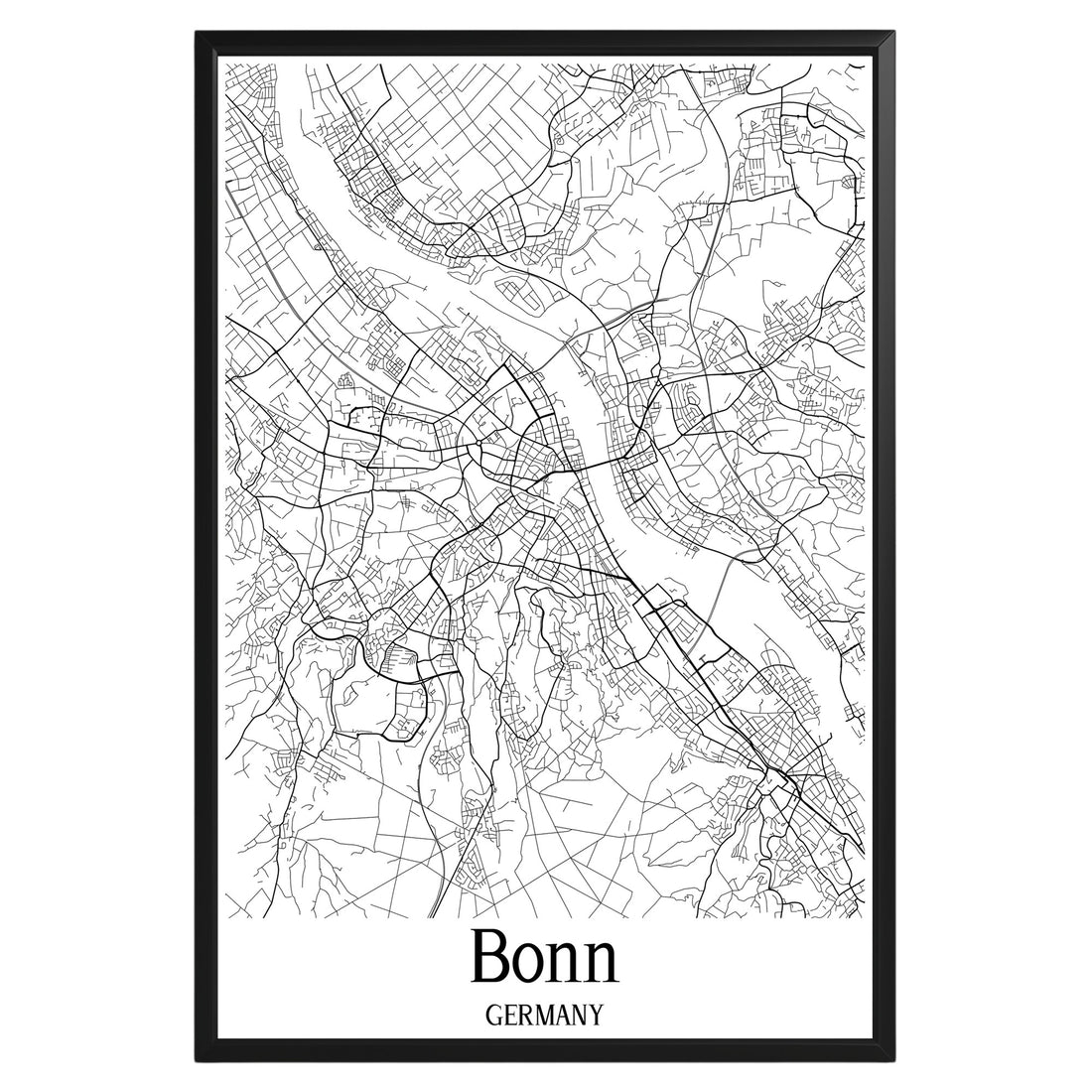 Bonn Germany City Map Poster - GroovyGrove