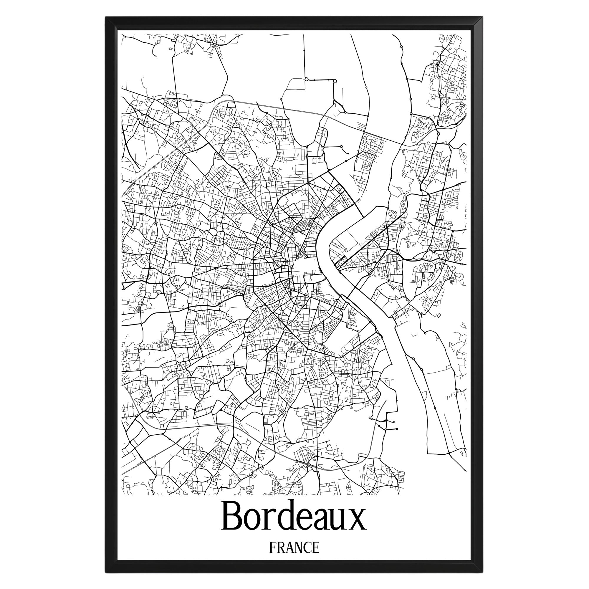 Bordeaux France City Map Poster - GroovyGrove