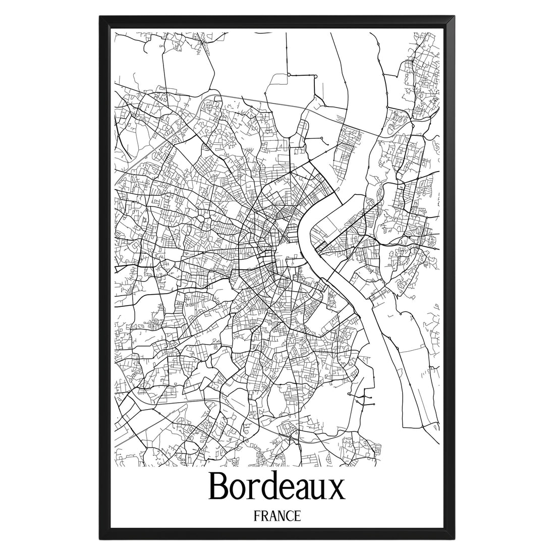 Bordeaux France City Map Poster - GroovyGrove