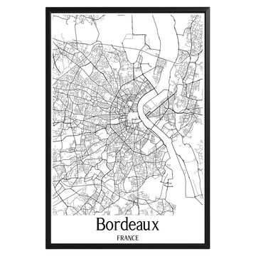 Bordeaux France City Map Poster - GroovyGrove