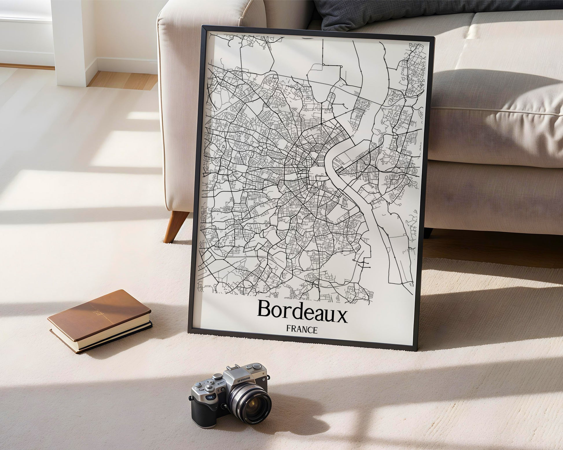 Bordeaux France City Map Poster - GroovyGrove