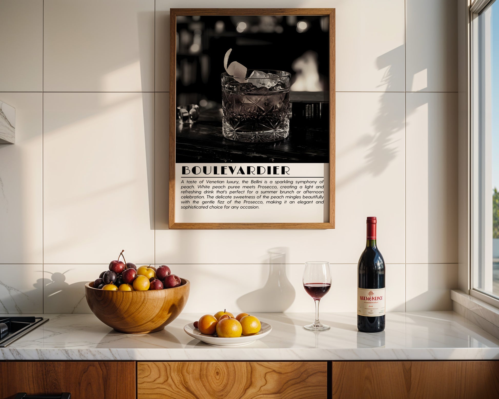 Boulevardier Cocktail Black and White Poster - GroovyGrove