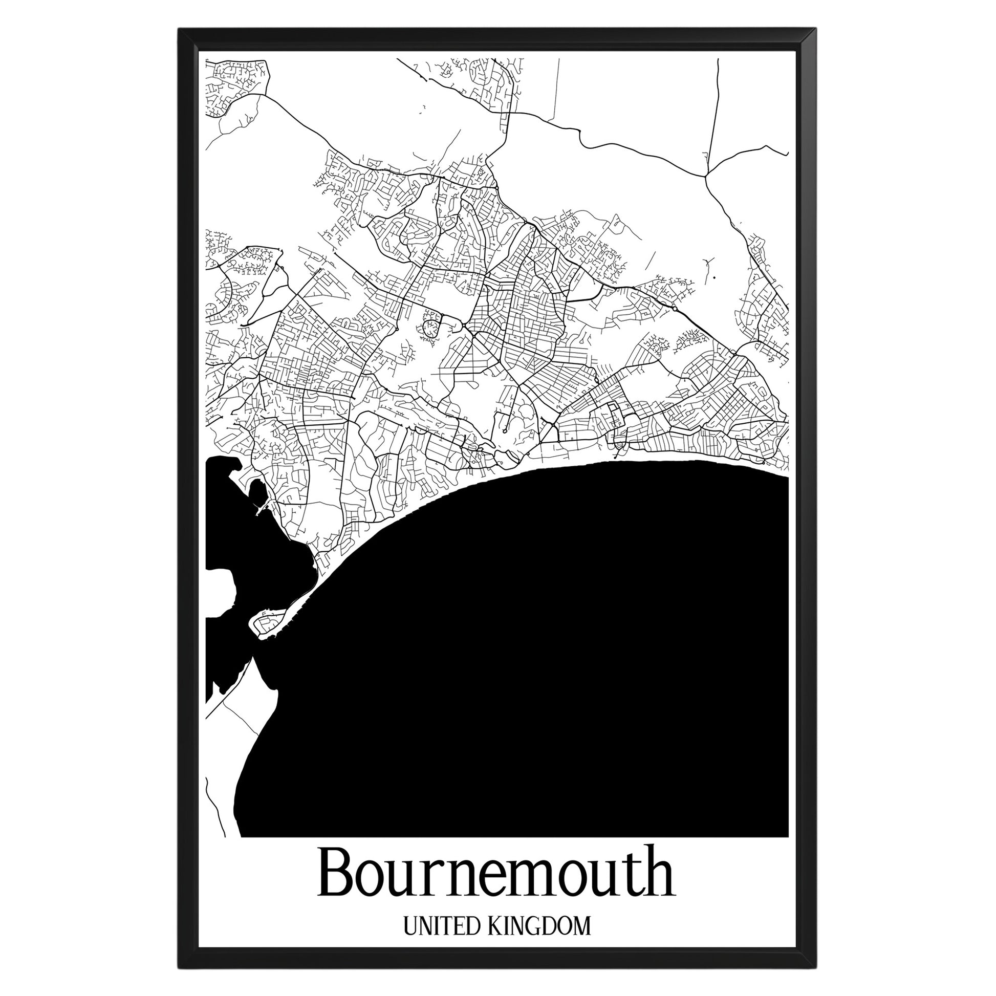 Bournemouth United Kingdom City Map Poster - GroovyGrove