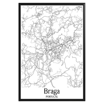 Braga Portugal City Map Poster - GroovyGrove