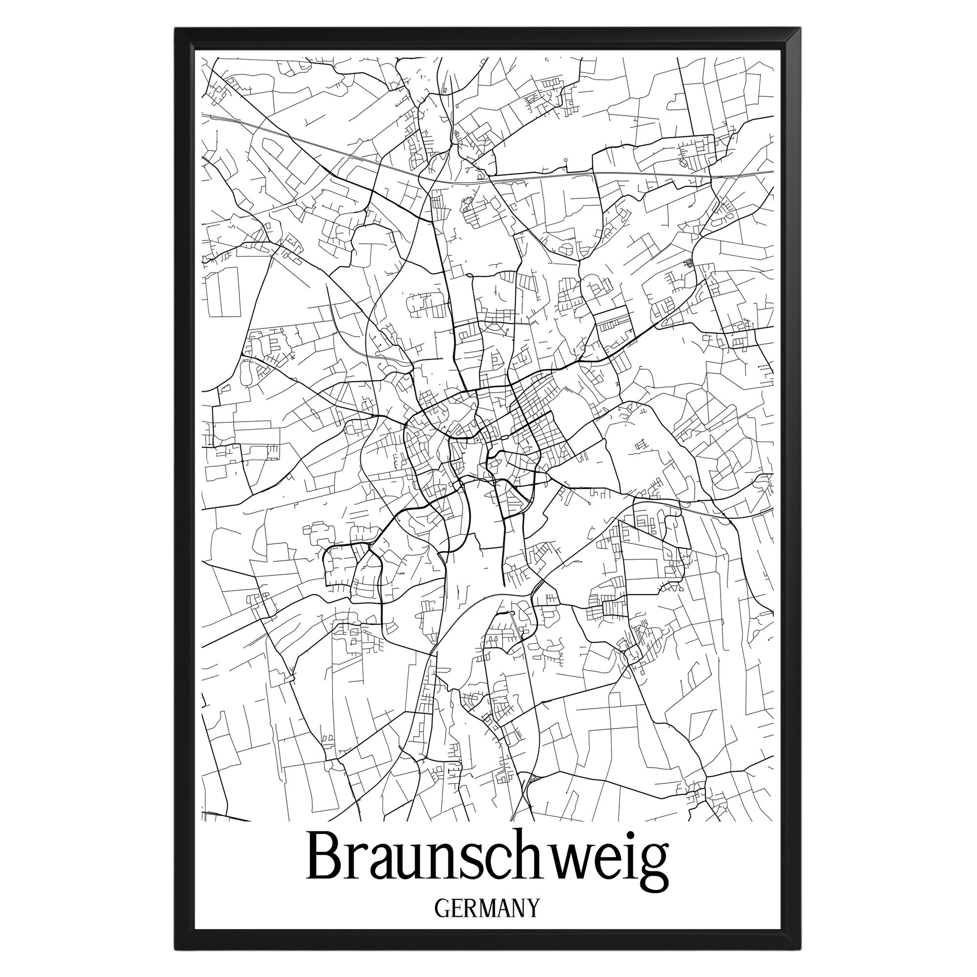 Braunschweig Germany City Map Poster - GroovyGrove