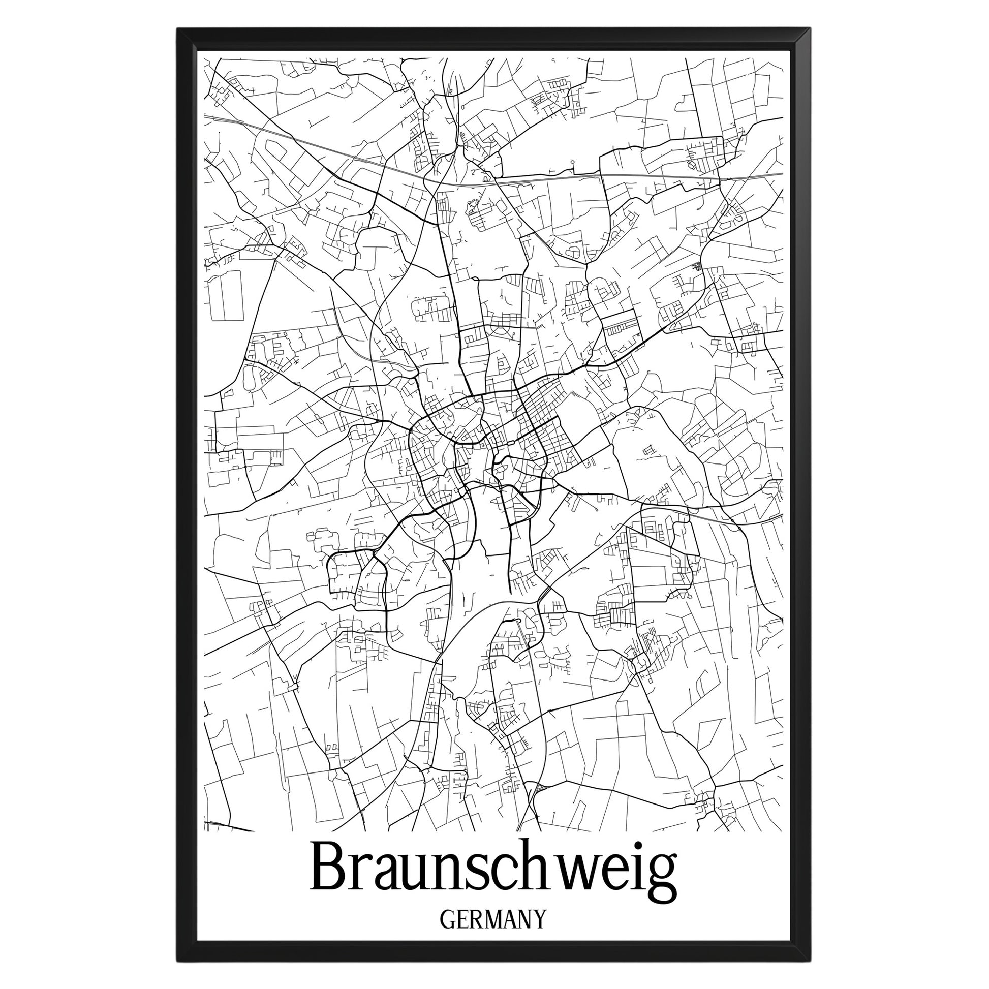 Braunschweig Germany City Map Poster - GroovyGrove