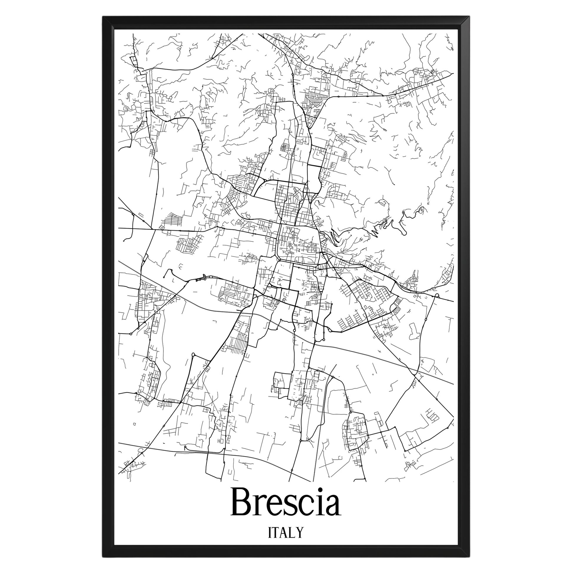 Brescia Italy City Map Poster - GroovyGrove