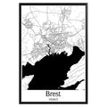 Brest France City Map Poster - GroovyGrove