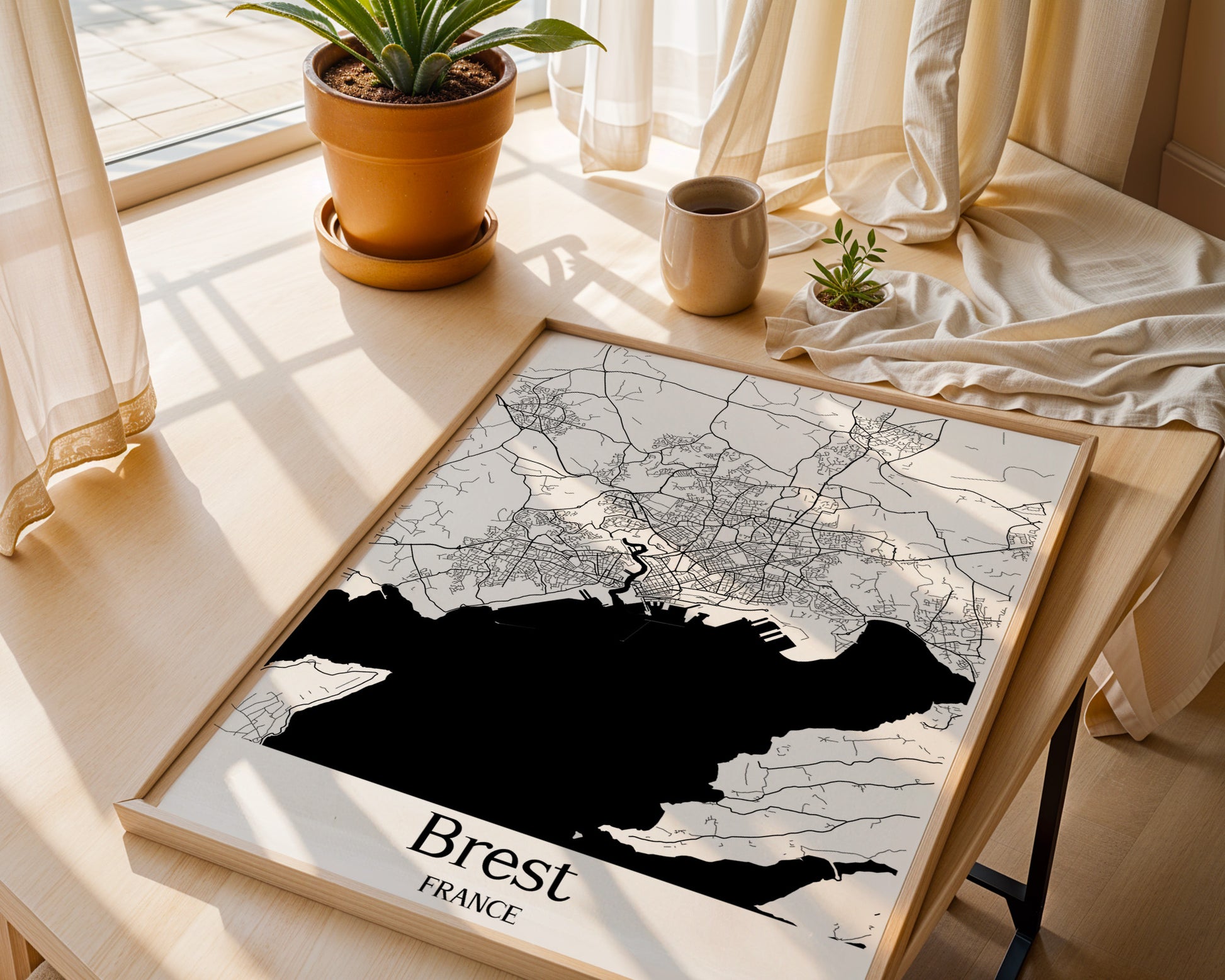 Brest France City Map Poster - GroovyGrove