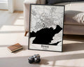 Brest France City Map Poster - GroovyGrove