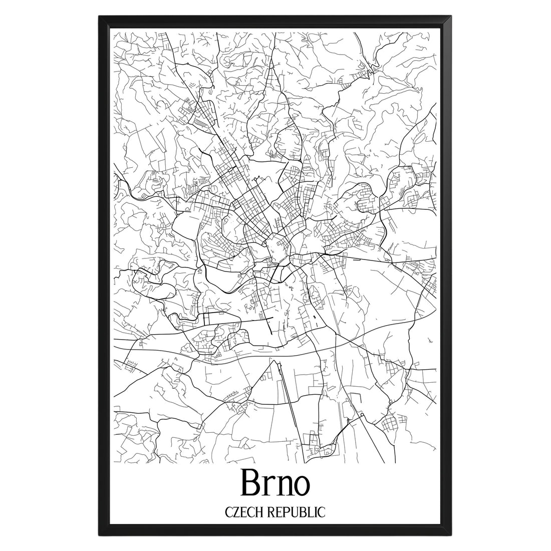 Brno Czech Republic City Map Poster - GroovyGrove