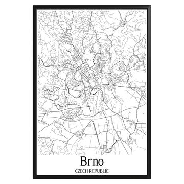 Brno Czech Republic City Map Poster - GroovyGrove