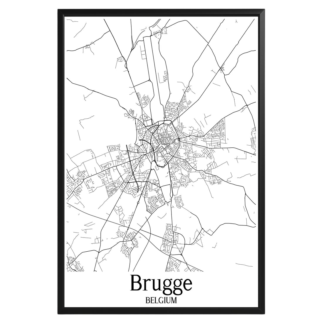 Brugge Belgium City Map Poster - GroovyGrove