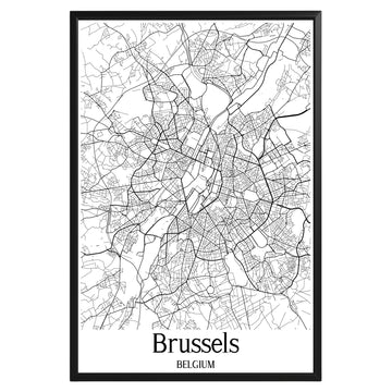 Brussels Belgium City Map Poster - GroovyGrove