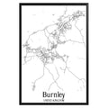 Burnley United Kingdom City Map Poster - GroovyGrove