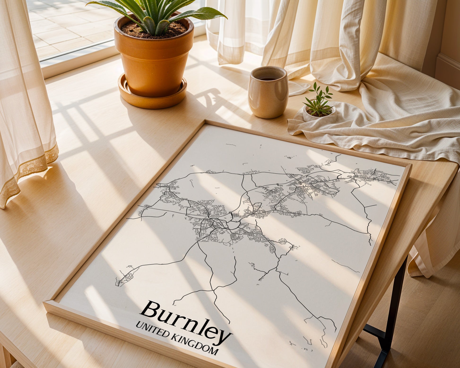 Burnley United Kingdom City Map Poster - GroovyGrove