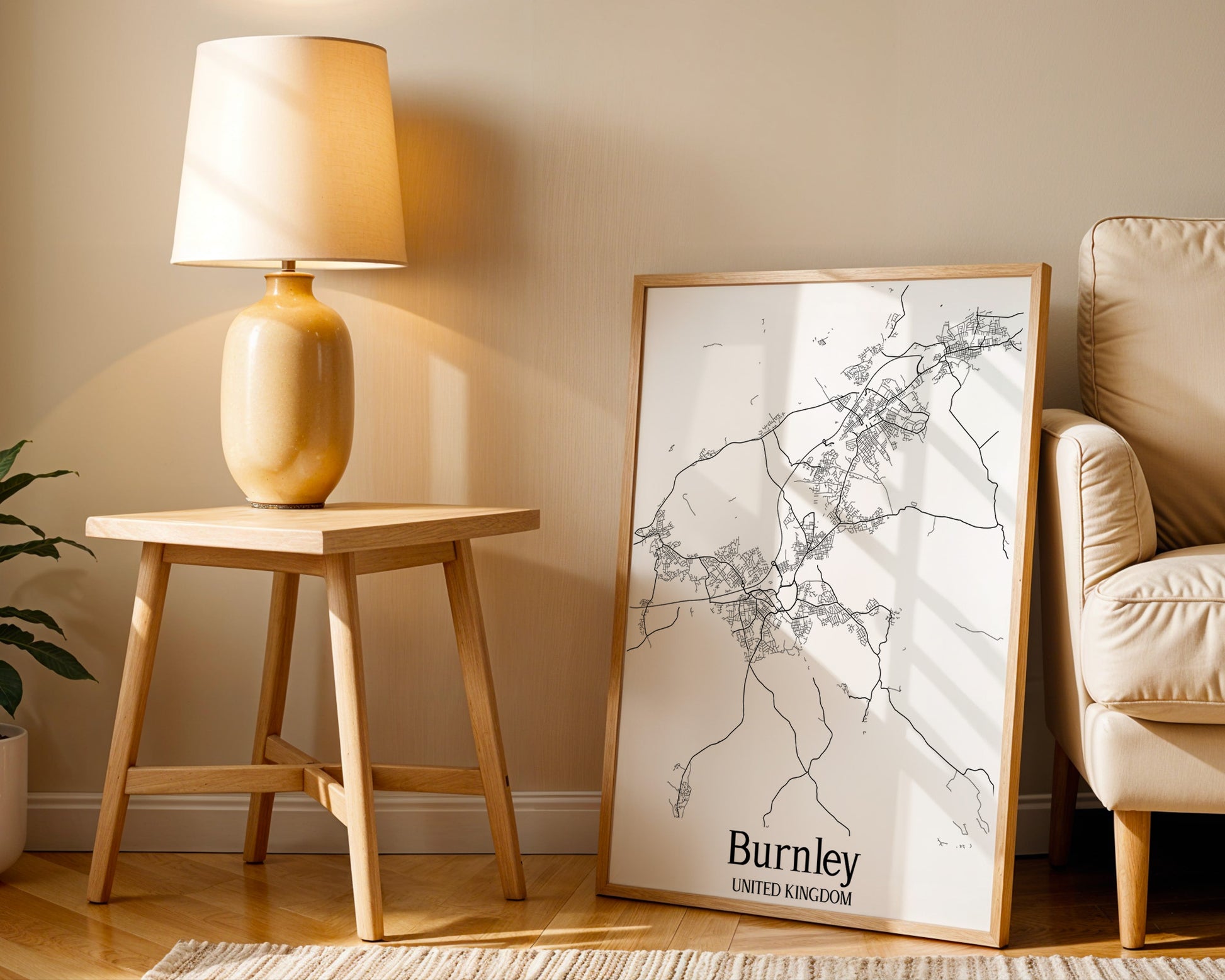 Burnley United Kingdom City Map Poster - GroovyGrove