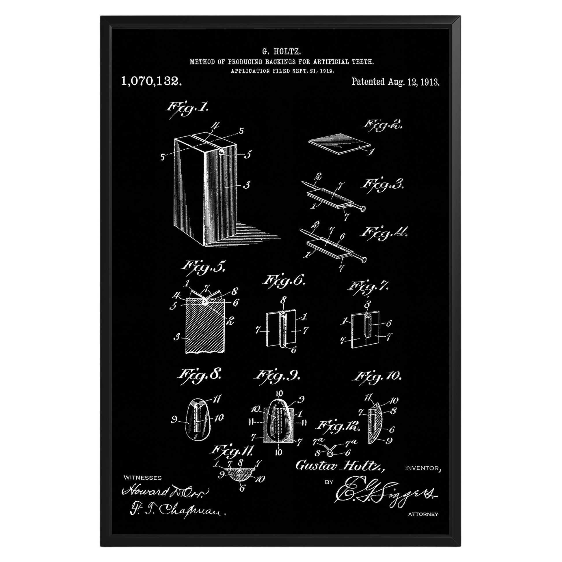 Backing for Artificial Teeth 1913 Patent Poster - GroovyGrove