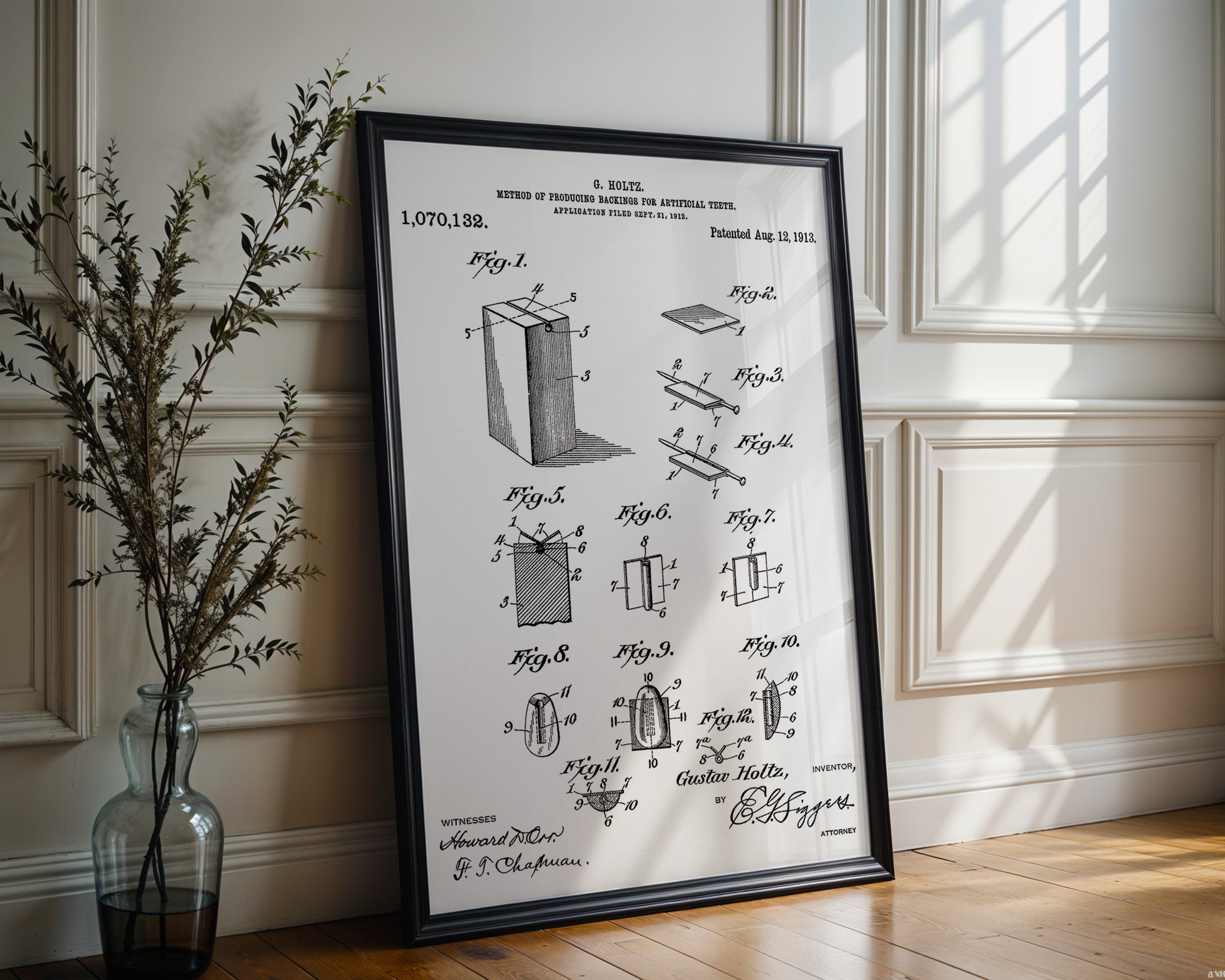 Backing for Artificial Teeth 1913 Patent Poster - GroovyGrove