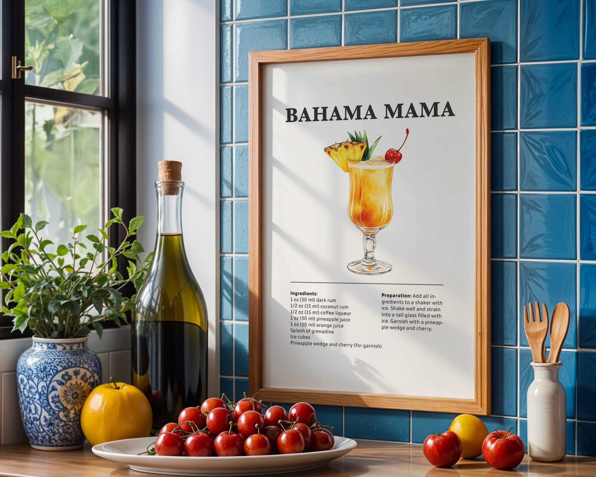 Bahama Mama Cocktail Recipe Poster - GroovyGrove