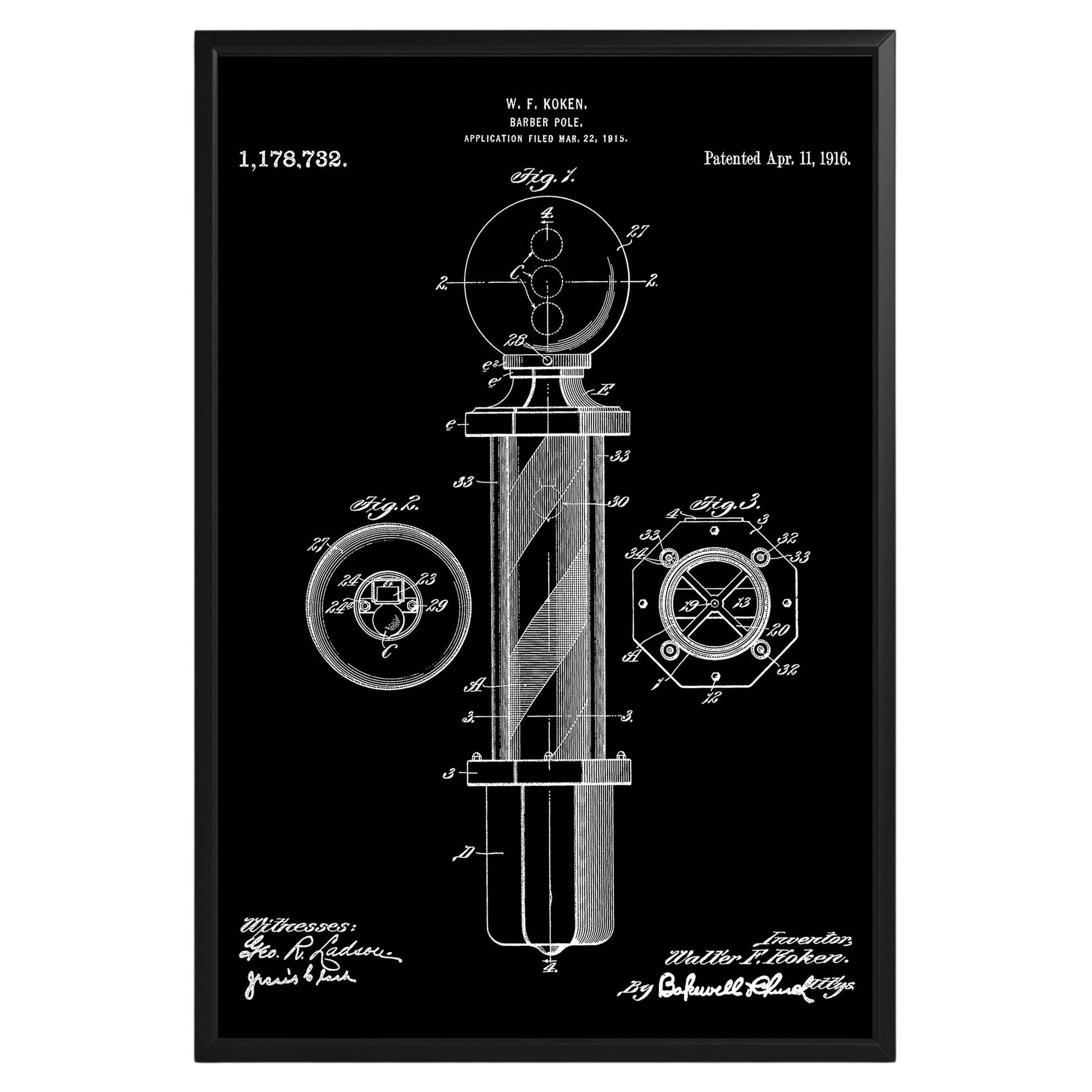 Barber Pole 1916 Patent Poster - GroovyGrove