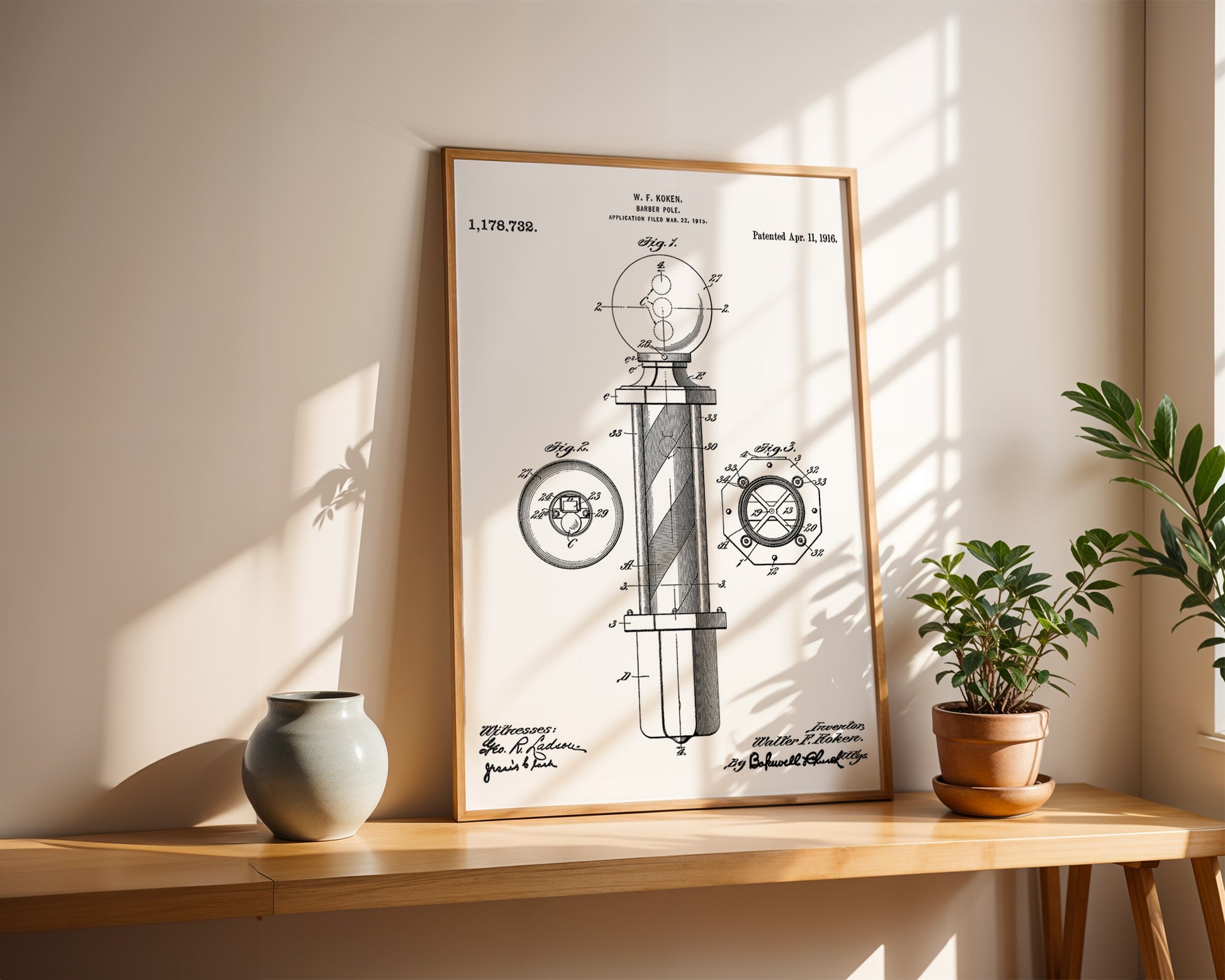 Barber Pole 1916 Patent Poster - GroovyGrove