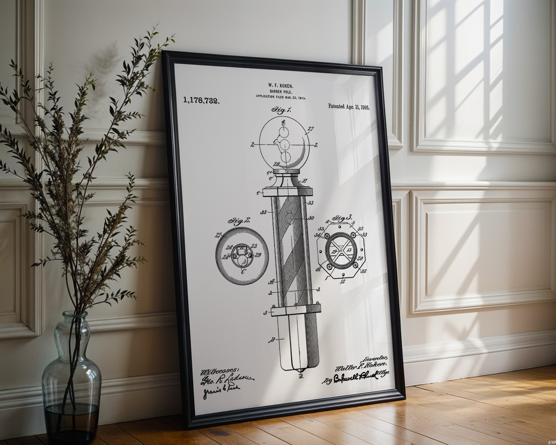 Barber Pole 1916 Patent Poster - GroovyGrove