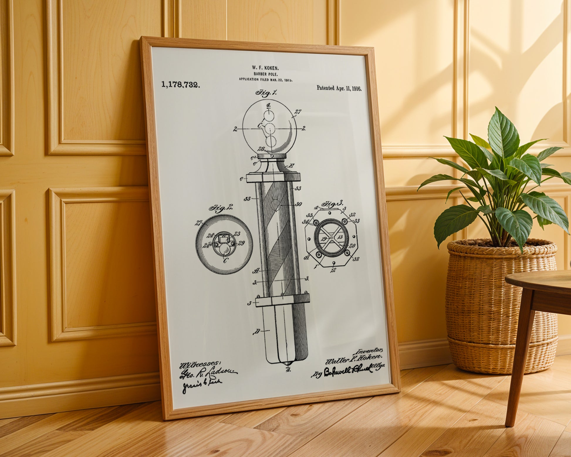 Barber Pole 1916 Patent Poster - GroovyGrove