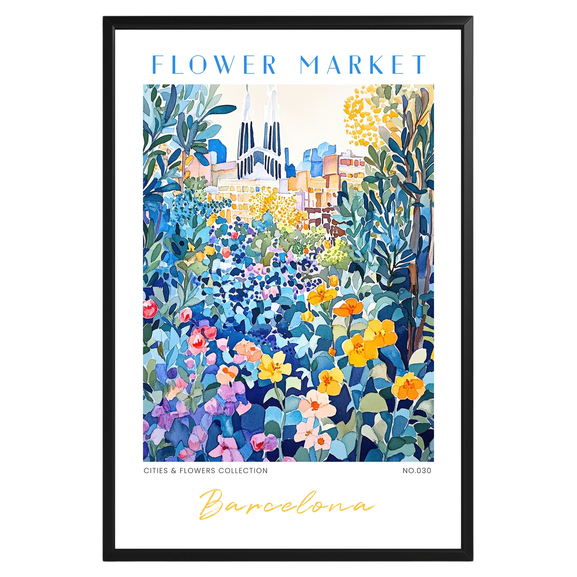 Barcelona Spain Flower Market Poster - GroovyGrove