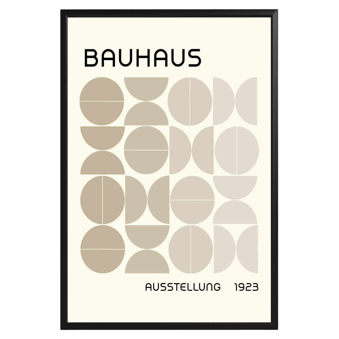 Bauhaus Sand Semi Circles Poster A10 - GroovyGrove