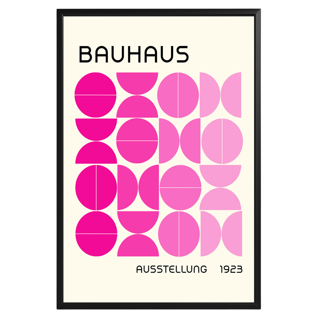 Bauhaus Pink Semi Circles Poster A11 - GroovyGrove