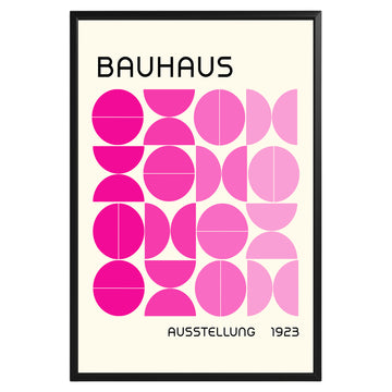 Bauhaus Pink Semi Circles Poster A11 - GroovyGrove