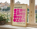 Bauhaus Pink Semi Circles Poster A11 - GroovyGrove