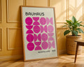 Bauhaus Pink Semi Circles Poster A11 - GroovyGrove