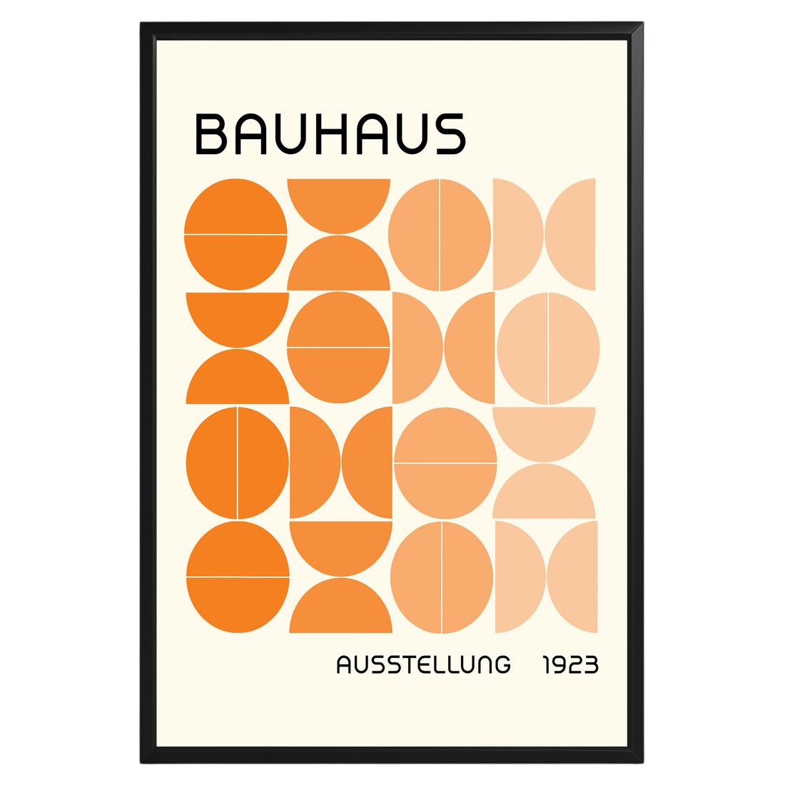 Bauhaus Orange Semi Circles Poster A12 - GroovyGrove