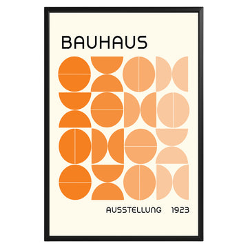 Bauhaus Orange Semi Circles Poster A12 - GroovyGrove