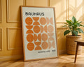 Bauhaus Orange Semi Circles Poster A12 - GroovyGrove