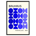 Bauhaus Blue Semi Circles Poster A14 - GroovyGrove