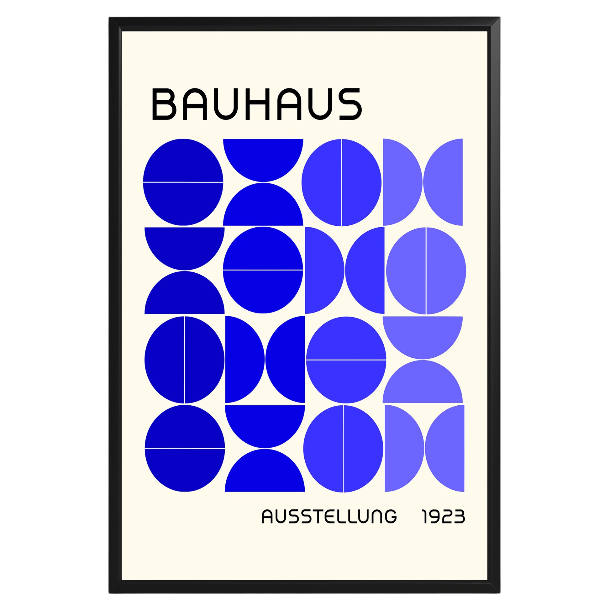 Bauhaus Blue Semi Circles Poster A14 - GroovyGrove