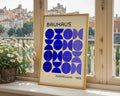 Bauhaus Blue Semi Circles Poster A14 - GroovyGrove