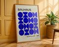 Bauhaus Blue Semi Circles Poster A14 - GroovyGrove