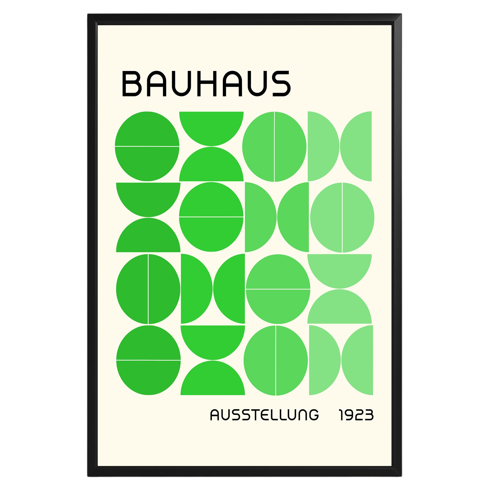 Bauhaus Green Semi Circles Poster A15 - GroovyGrove